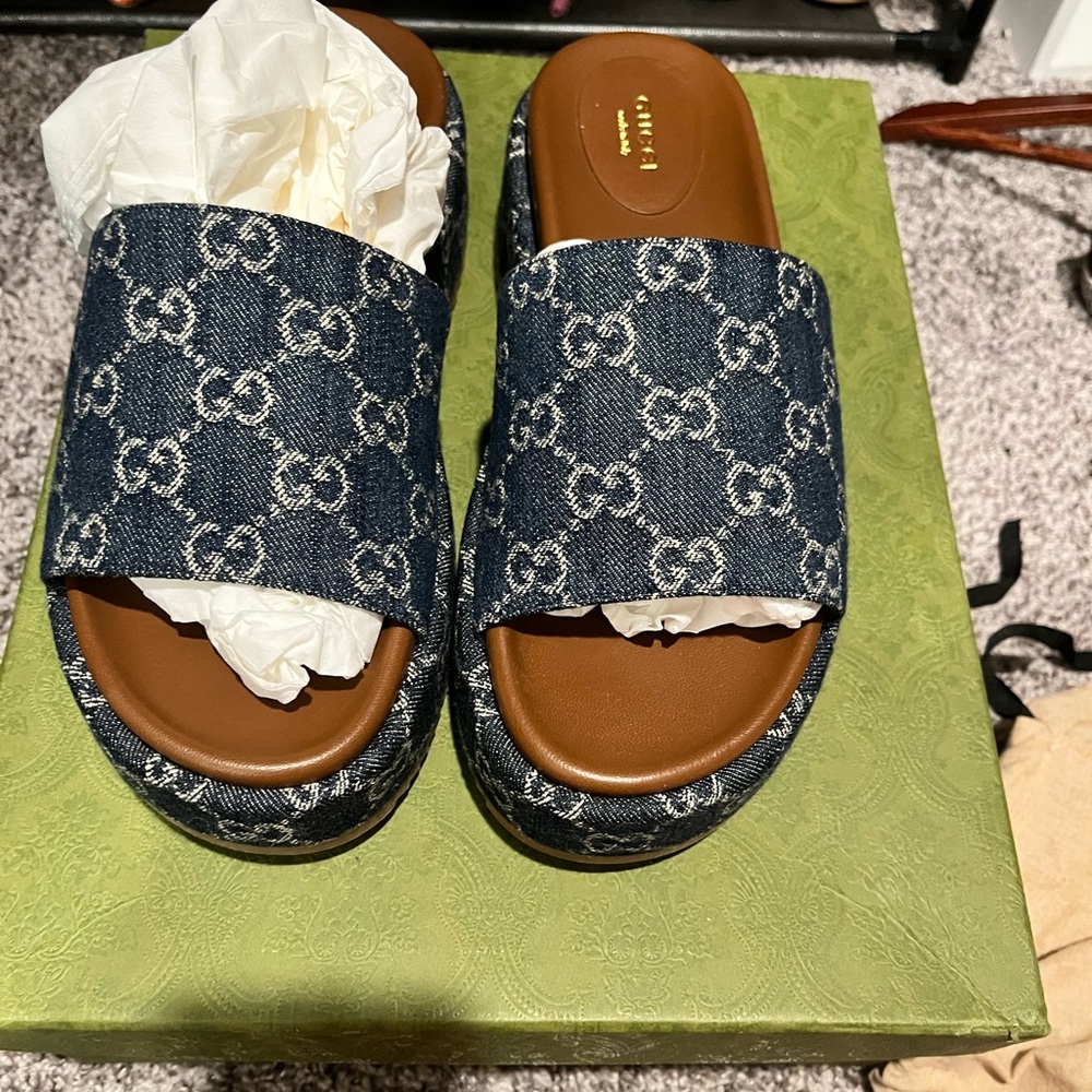 Gucci Denim Angelina Platform (AUTHENTIC)